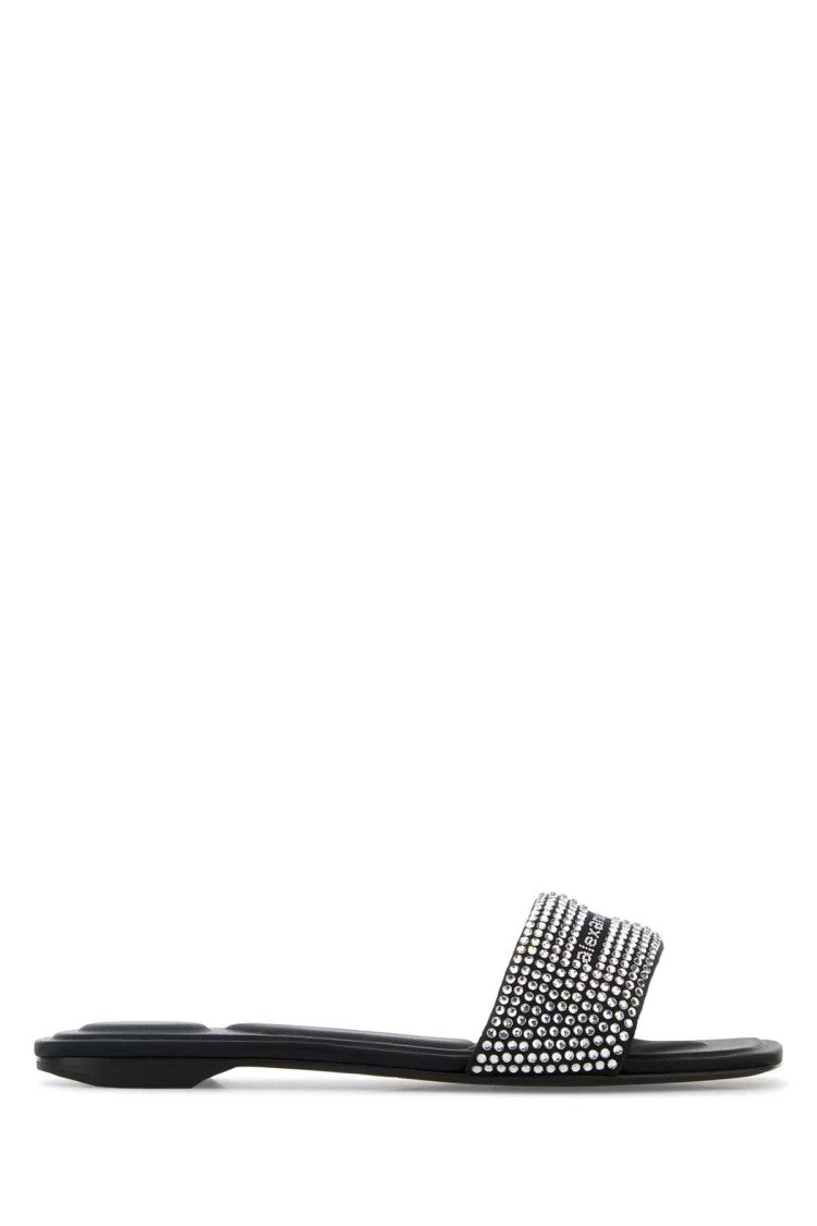 Alexander Wang Black Satin Vy Slippers