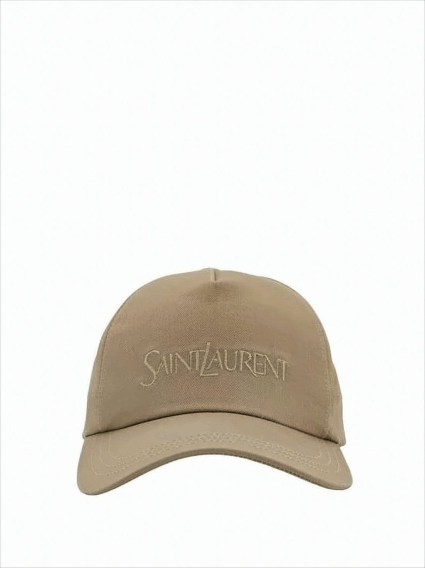 Saint Laurent Structured Beige Cap With Adjustable Strap