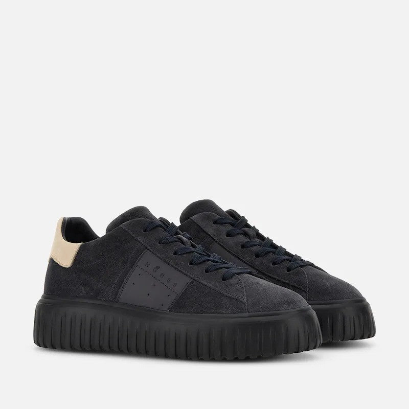 Hogan Textured Suede Chunky Rubber Sole Sneakers