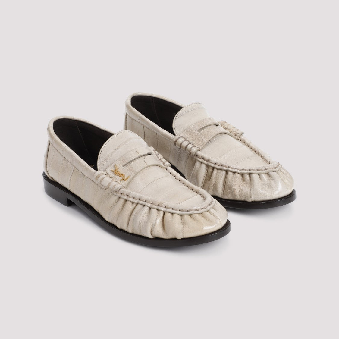 Saint Laurent Le Loafer 15 Ivory Leather Slippers
