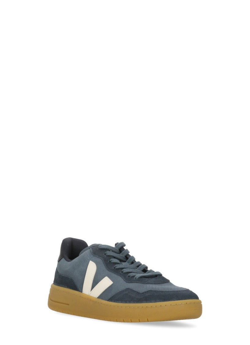 Veja Blue V-90 Breathable Suede Sneakers
