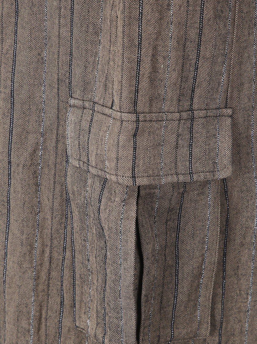 Dawei Pinstripe Cotton Blend Trousers