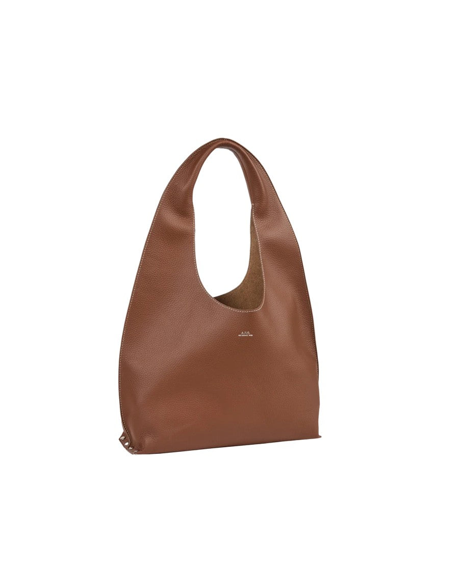 A.P.C. Textured Leather Shoulder Bag With Embossed Logo