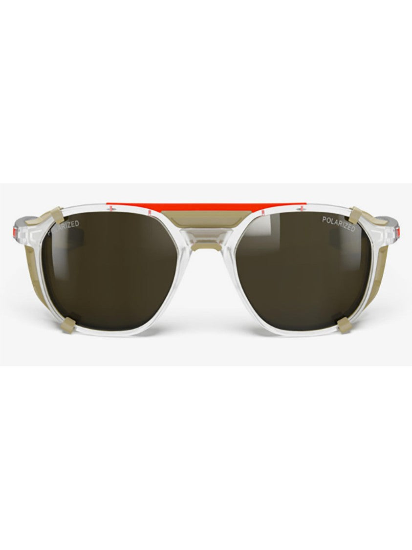 Julbo Transparent Frame Sunglasses With Brown Side Shields