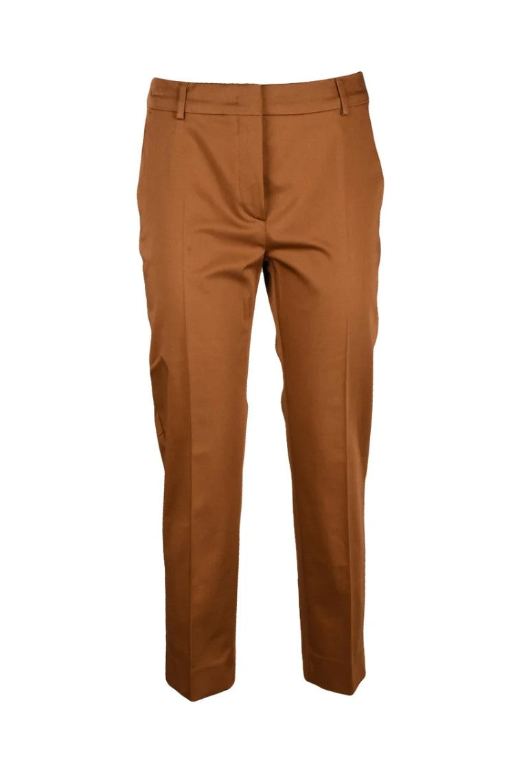 Max Mara Cotton Stretch Trousers - Rust