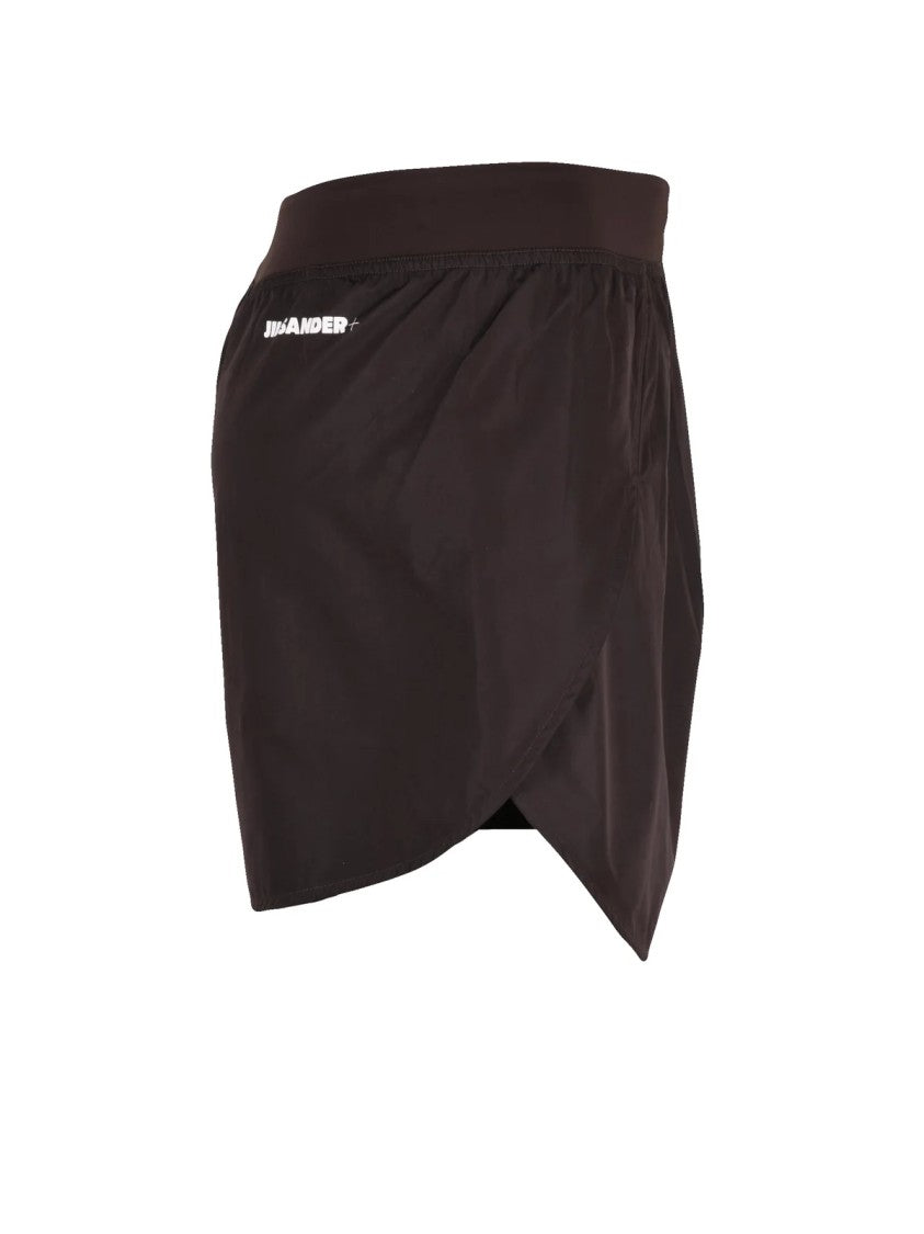 Jil Sander Slightly Loose-Fit Brown Shorts With High Waist And Subtle Pleats