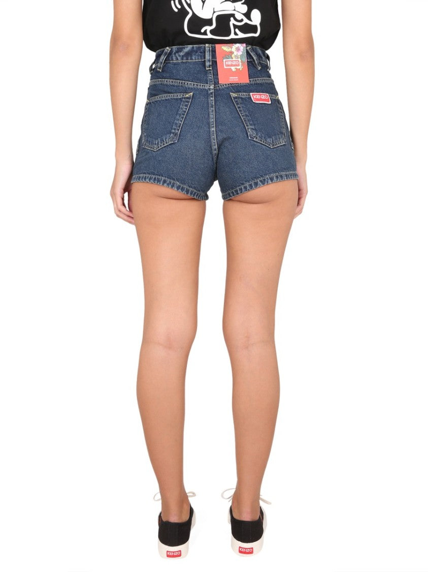 Kenzo High-Waisted Denim Shorts With Tailored Fit