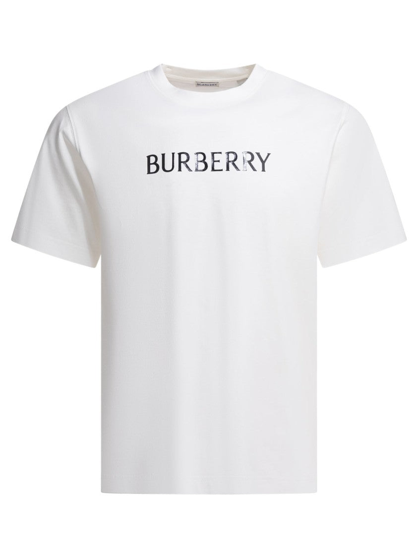 Burberry Fitted Cotton Jersey T-Shirt With Embossed Logo