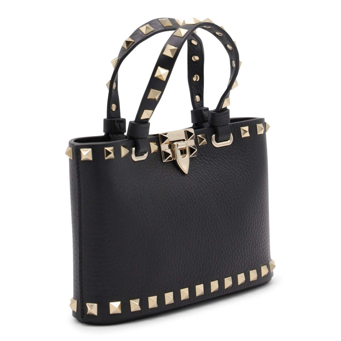 Valentino Garavani Rectangular Structured Handbag With Pyramid Studs