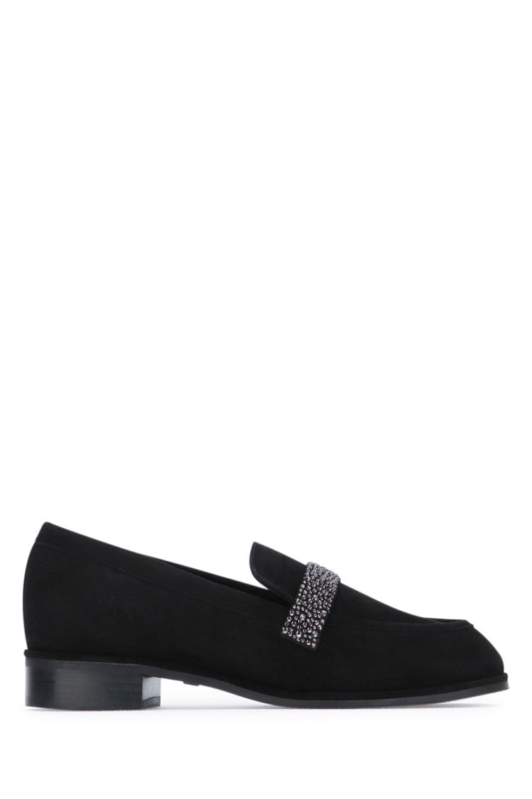 Stuart Weitzman Rounded Toe Loafers With Sparkling Embellishment