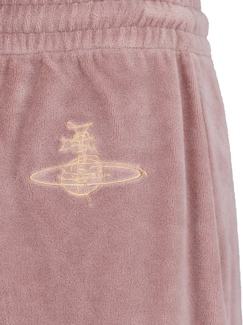 Vivienne Westwood Pink Ruched Drawstring Velvety Skirt