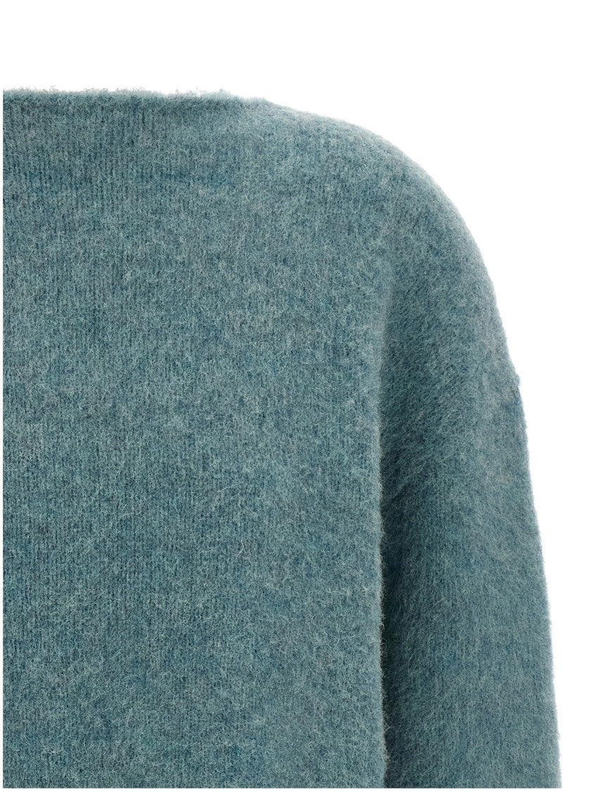 Jil Sander Wool Sweater With Boat Neckline And Raw-Cut Fringes