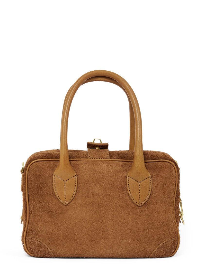 Golden Goose Furry And Leather Brown Bag