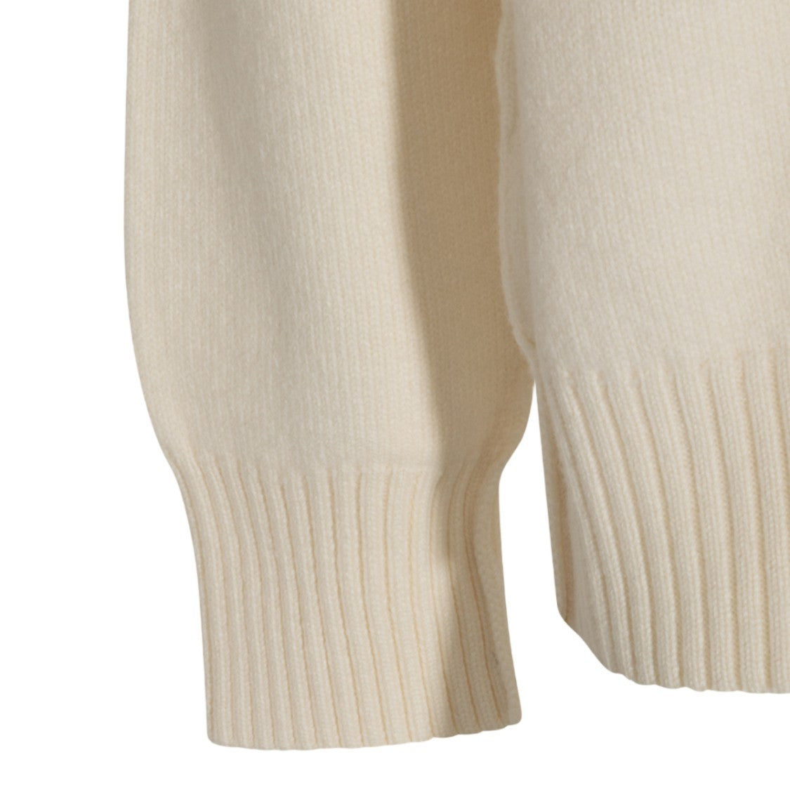 Ami Paris Off-White Knit Sweater With Heart Emblem