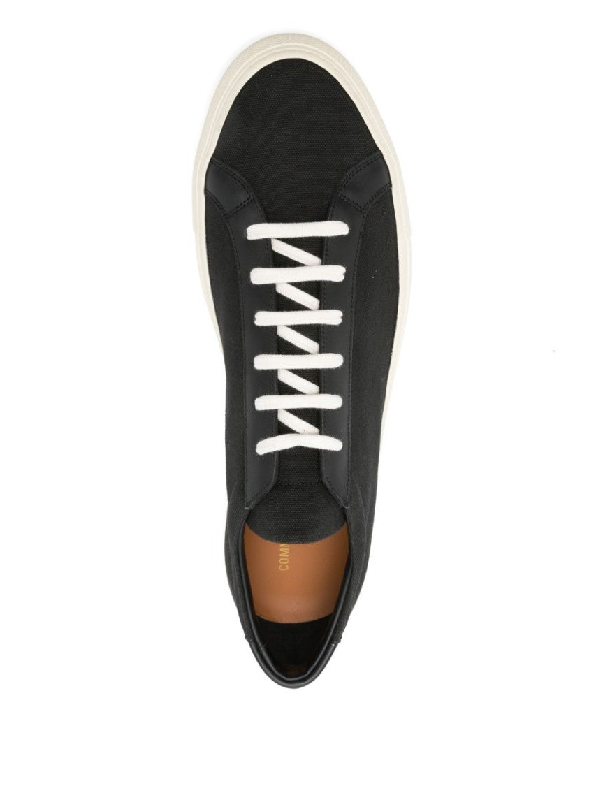 Common Projects Almond Toe Black Sneakers With Lace-Up Fastening