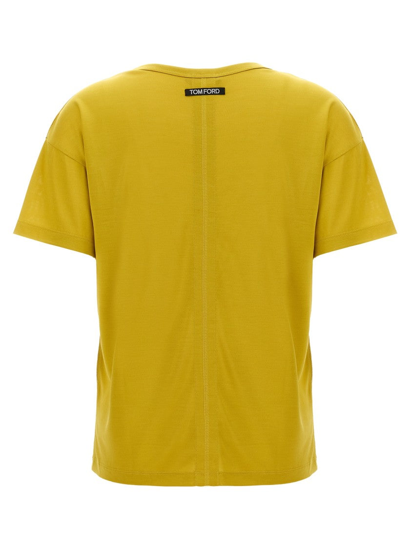 Tom Ford Relaxed Silk T-Shirt With Crew Neck And Seam Detail