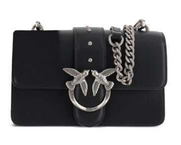 Pinko Structured Black Shoulder Bag With Circular Embellishments