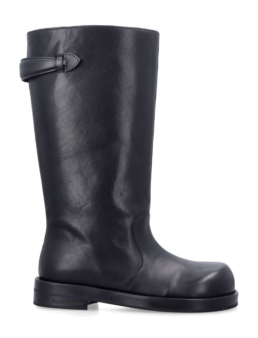 Acne Studios Contemporary High-Shaft Calf Leather Boots With Welt