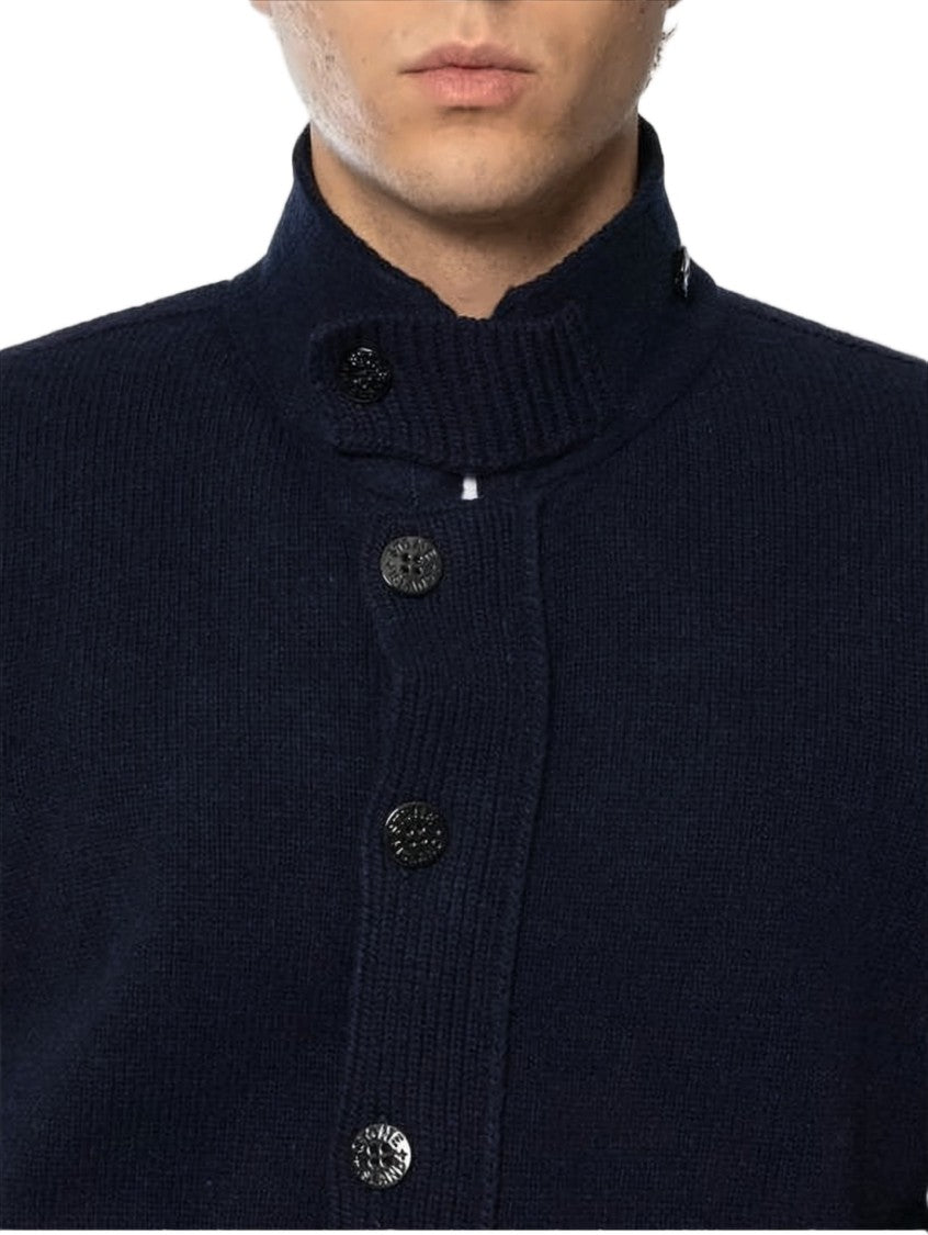 Stone Island Deep Navy Knit Cardigan