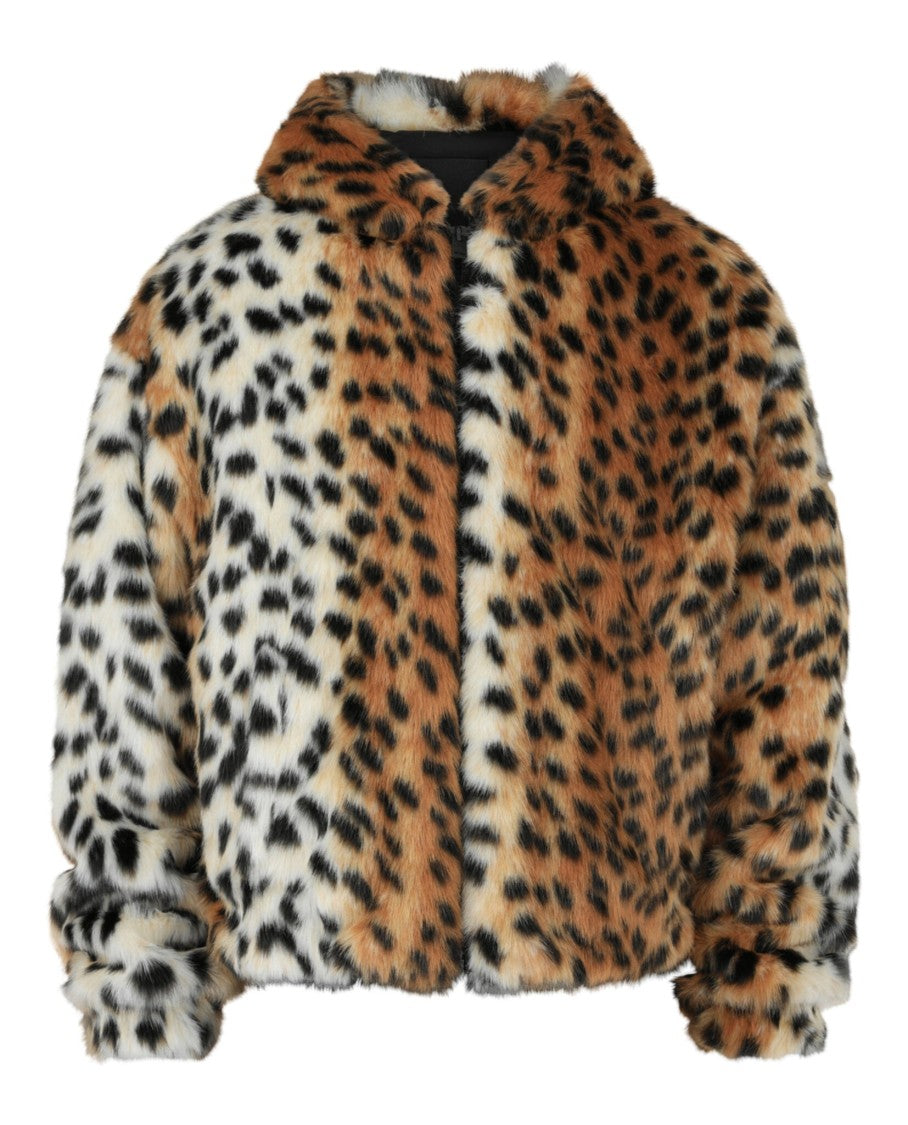 Givenchy Cropped Hooded Bomber Jacket In Faux Fur