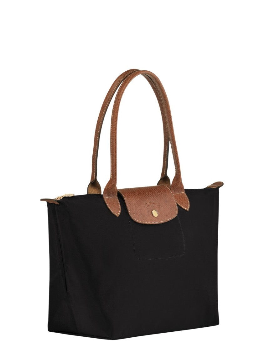 Longchamp Le Pliage Medium Leather-Accent Tote Bag