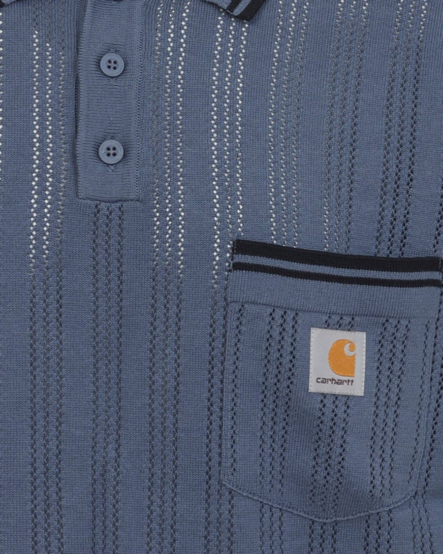 Carhartt Wip Ramsey Polo Velvet Blue In Deep Night