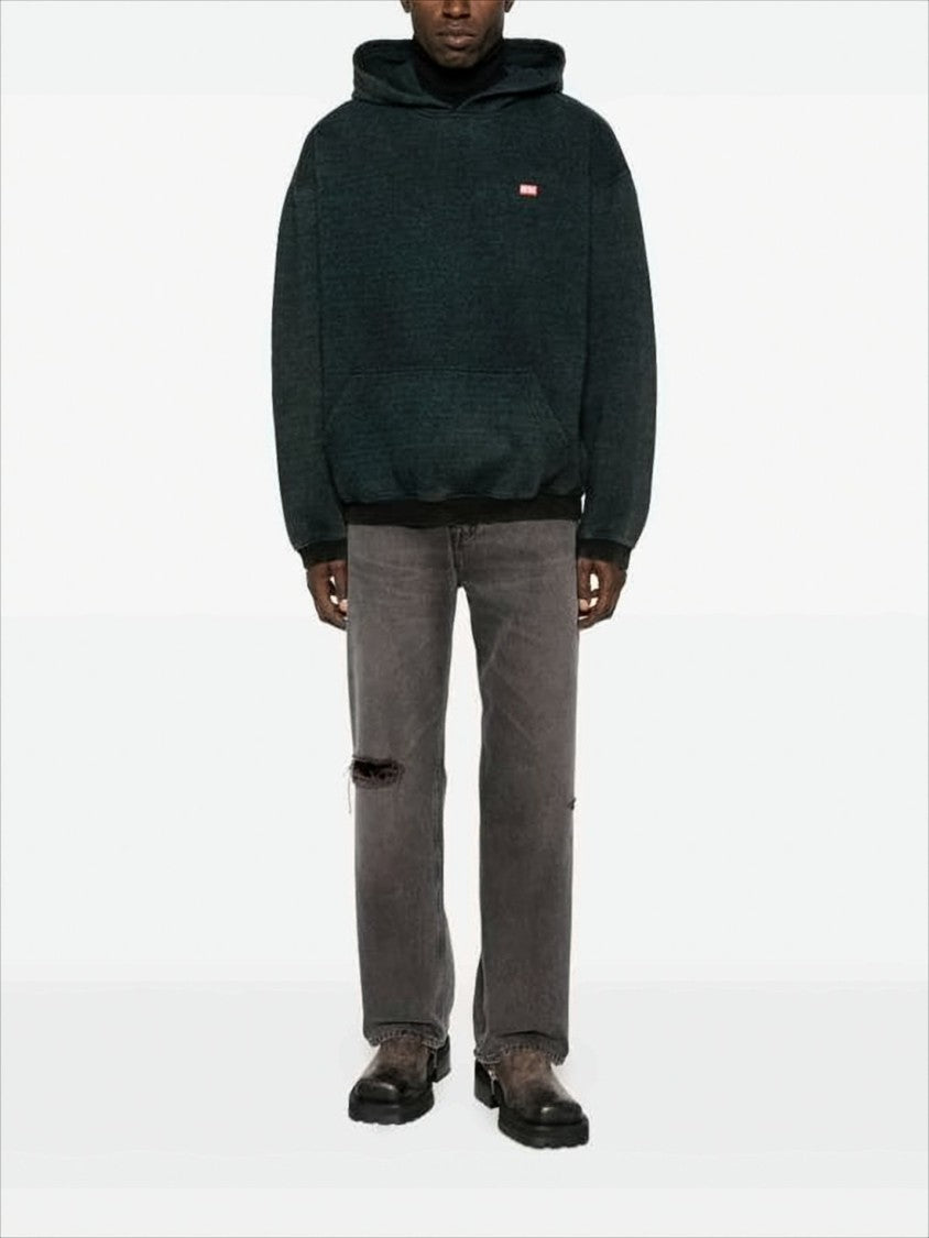 Diesel Relaxed-Fit Black Hoodie With Textured Fabric