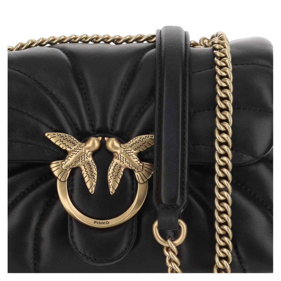 Pinko Mini Love Puff Quilted Shoulder Bag With Gold-Tone Buckle