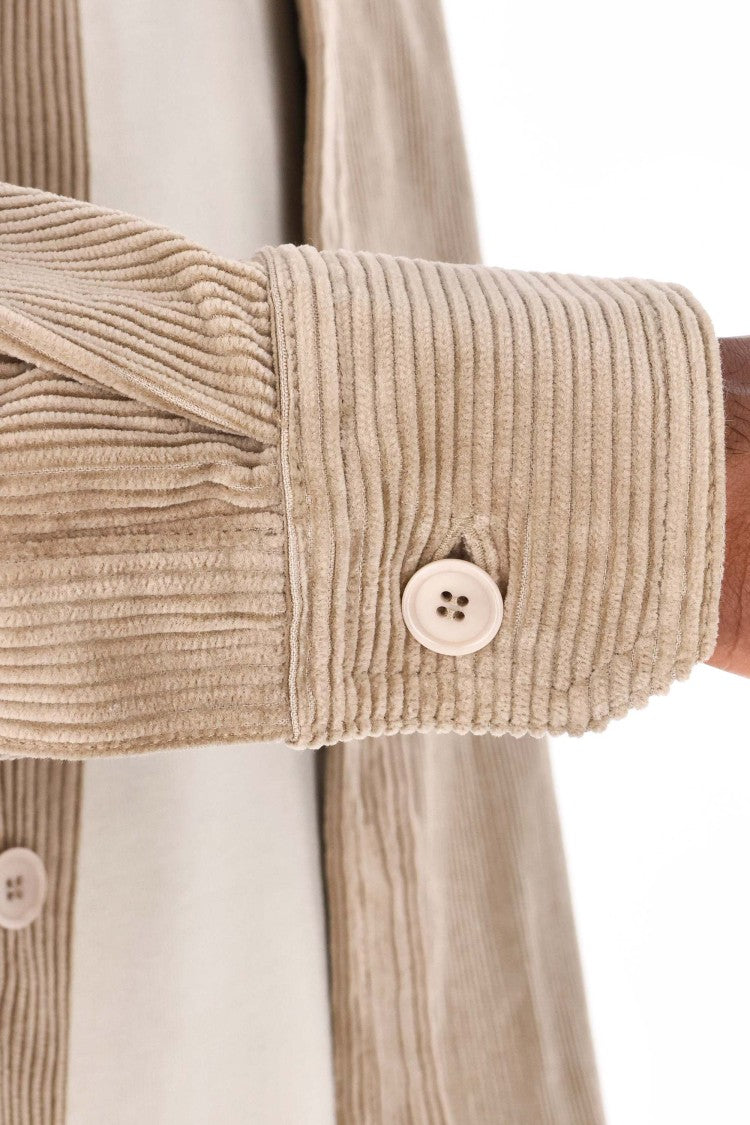 A.P.C. Cotton Velvet Overshirt With Classic Collar