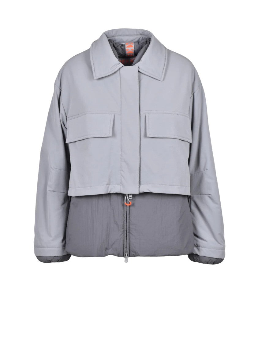 Dekker Light Grey Padded Polyamide-Blend Coat