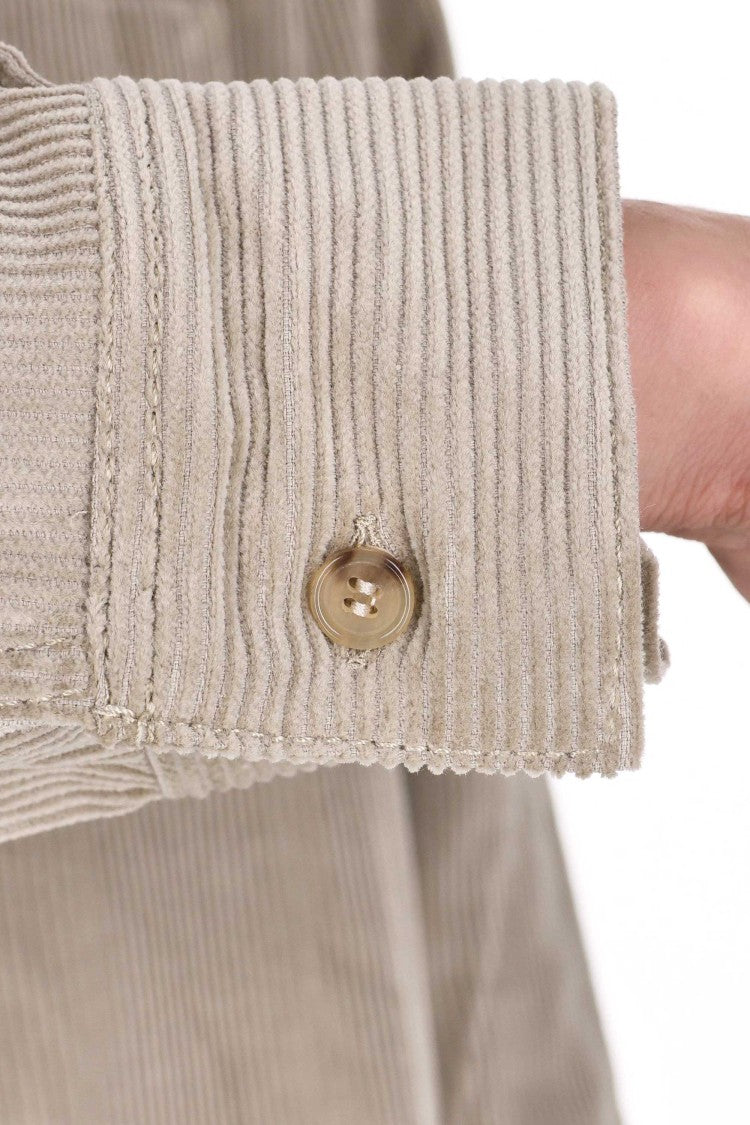 Haikure Ribbed Corduroy Overshirt With Classic Collar