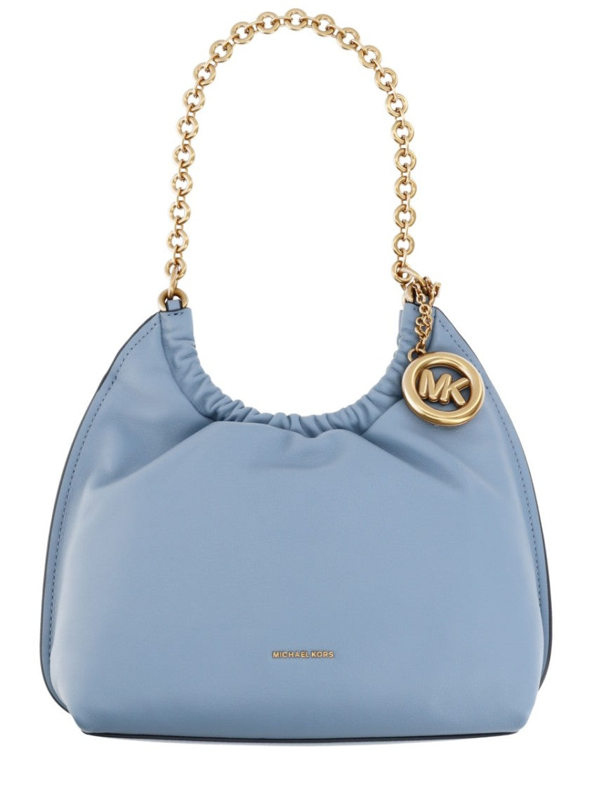 Michael Michael Kors Gold Indie Chain Ruched Shoulder Bag