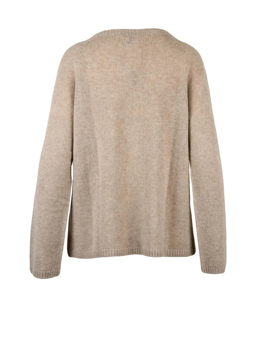 Max Mara Crewneck Knit Sweater In Luxurious Wool-Cashmere Blend