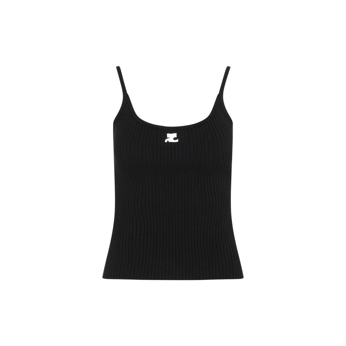 Courrèges Black Rib Knit Tank Top