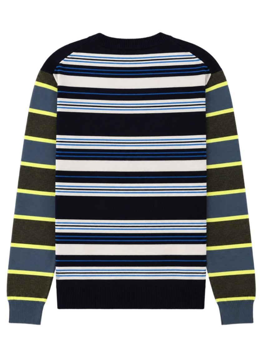 Paul Smith Knit Sweater With Striped Pattern And Ribbed Finishing
