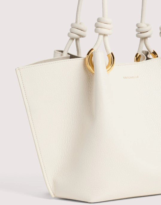 Coccinelle Structured White Grained Leather Shoulder Bag