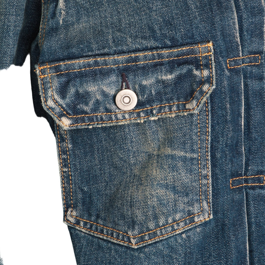 Maison Margiela Faded Blue Denim Jacket With Distressed Details