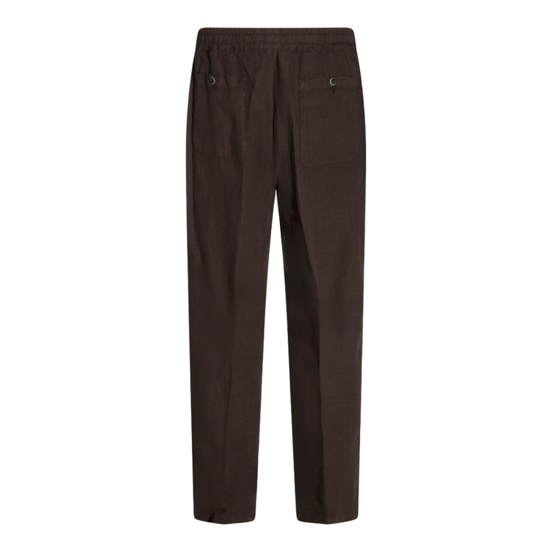 Altea Straight-Leg Brown Trousers With Adjustable Waistband