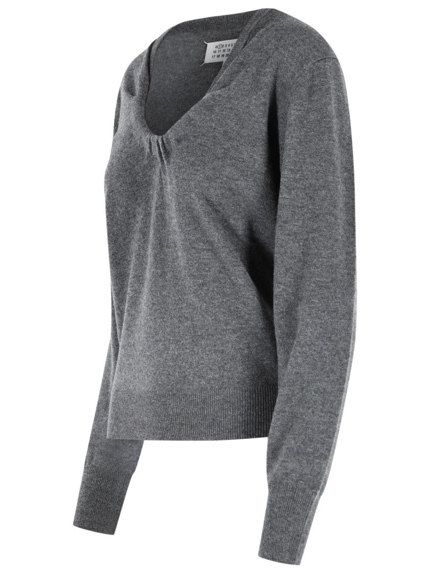 Maison Margiela 'Twist' Grey Virgin Wool Sweater