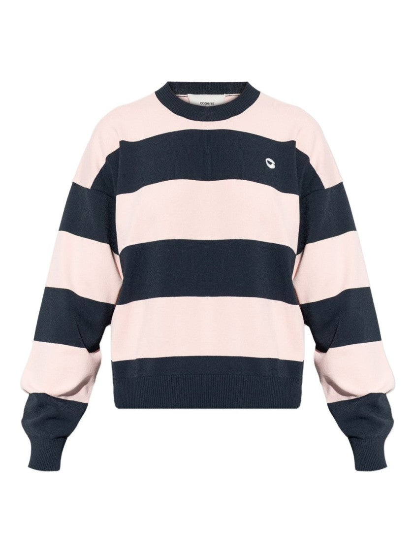 Coperni Blue Pink Striped Logo Long Top