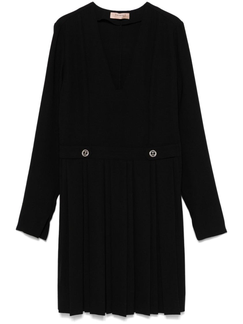 Twin-Set Mini Dress With Pleated Skirt