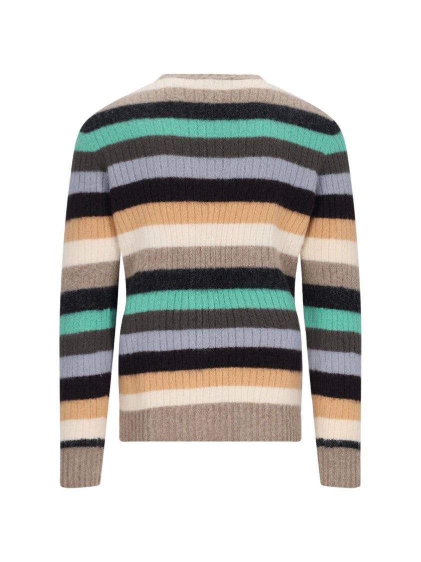 Drumohr Striped Sweater In Multicolor Wool Ribbed Design