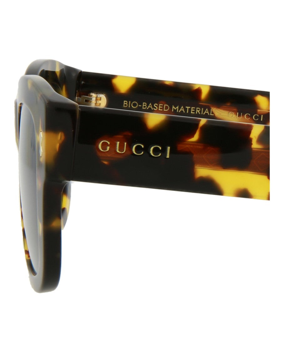 Gucci Square-Frame Bio Acetate Sunglasses With Tortoiseshell Pattern