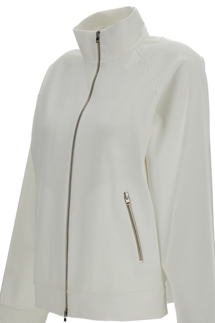 Irie' White High Collar Zip-Up Cropped Jacket