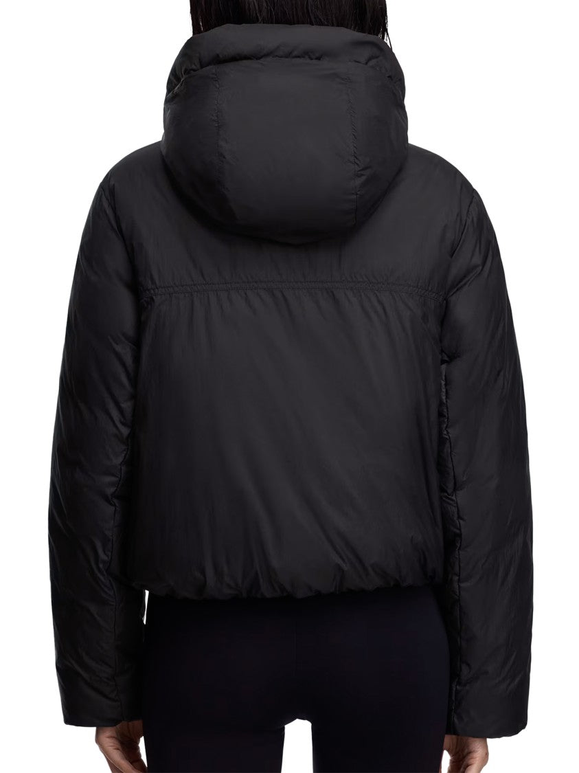 Canada Goose Cropped Black Puffer Jacket With Adjustable Hood