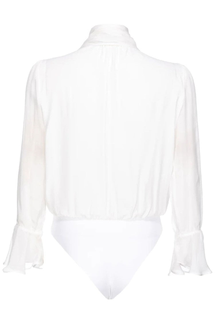 Pinko White Long-Sleeved Bodysuit
