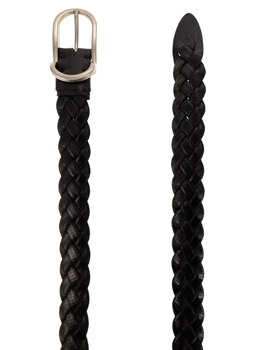 Brunello Cucinelli Braided Engraved Calfskin Belt