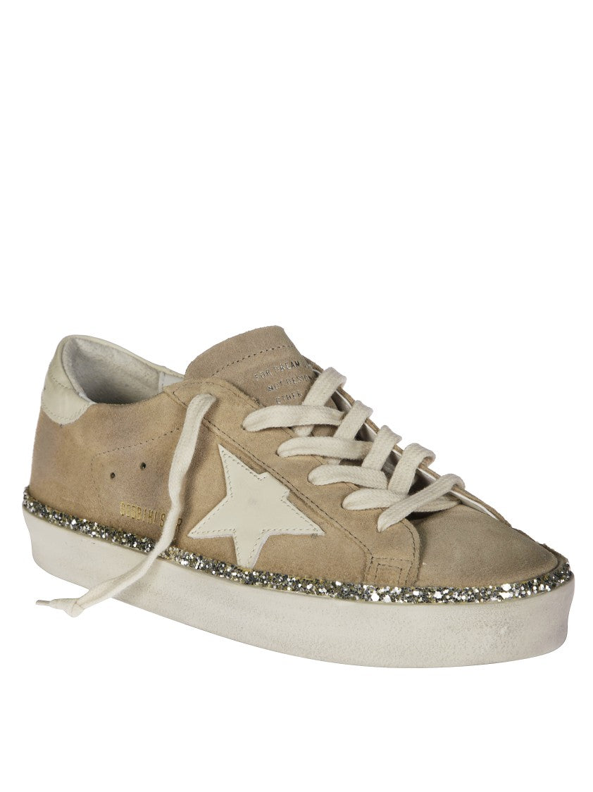 Golden Goose Hi Star Suede Sneakers With Glitter Edge