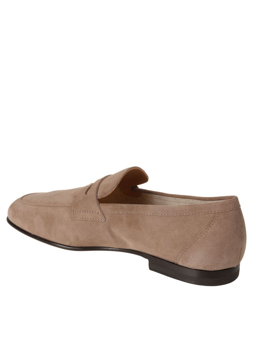 Tod's Suede Slip-On Shoes With Stitched Detail