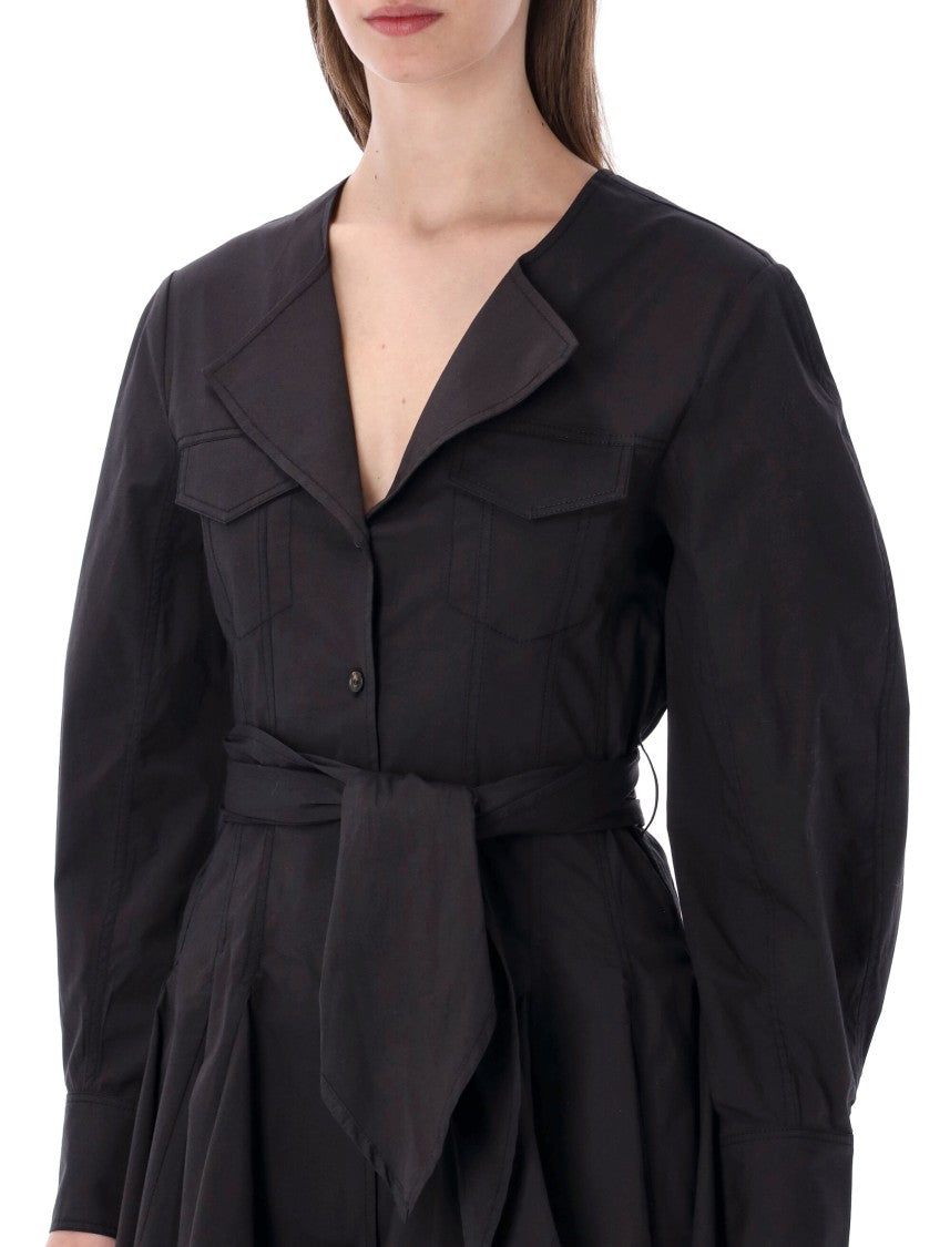 Ganni Mini Shirt V Neck Mini Dress